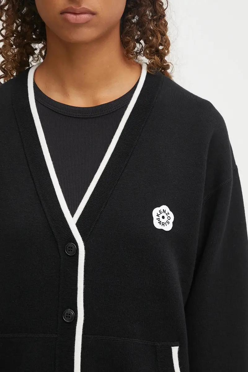 cardigan con lana Rws Boke Flower 2.0. Mid Cardigan colore nero FF62CA7103LF miniatura 4