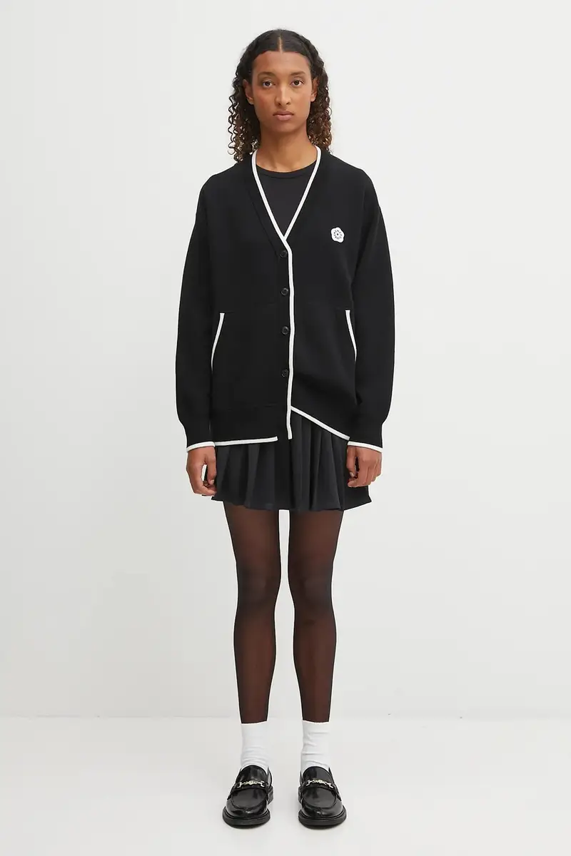 cardigan con lana Rws Boke Flower 2.0. Mid Cardigan colore nero FF62CA7103LF miniatura 5