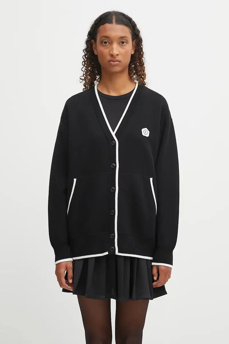 cardigan con lana Rws Boke Flower 2.0. Mid Cardigan colore nero FF62CA7103LF