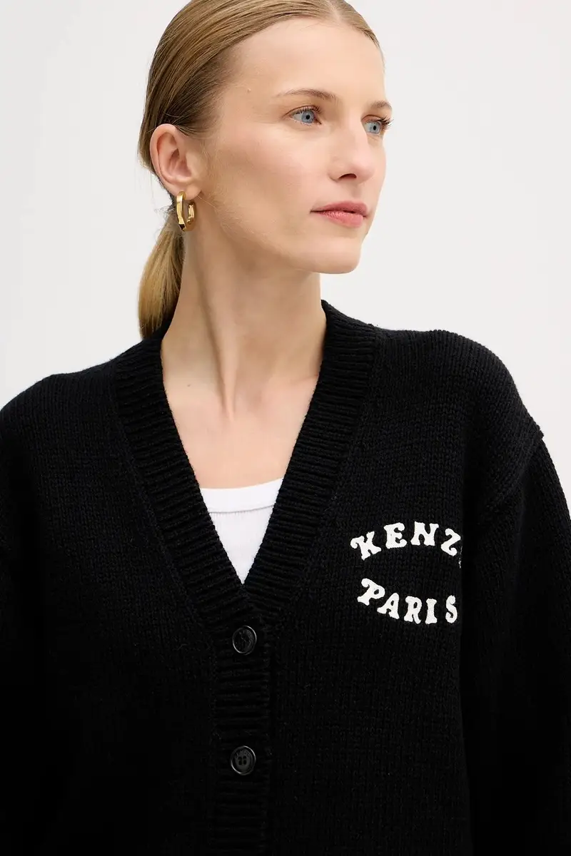 Kenzo Cardigan Donna Nero 3846941 miniatura 4