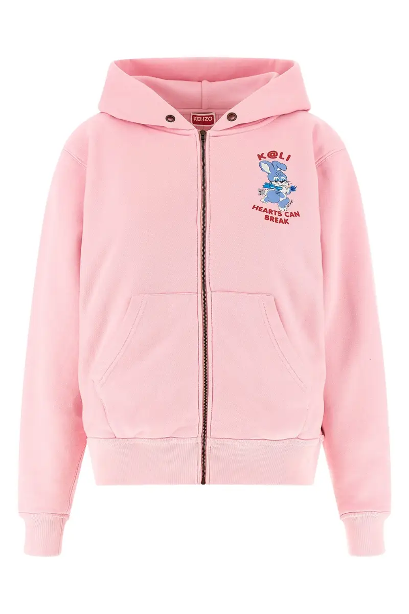 Felpa Con Cappuccio Kenzo Cartoon Rosa