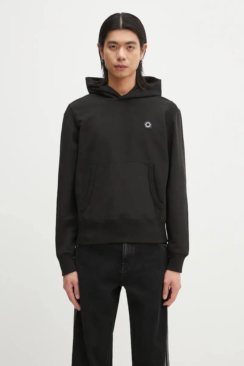 felpa in cotone Boke Flower 2.0 uomo colore nero con cappuccio FF55SW2554MC.99J