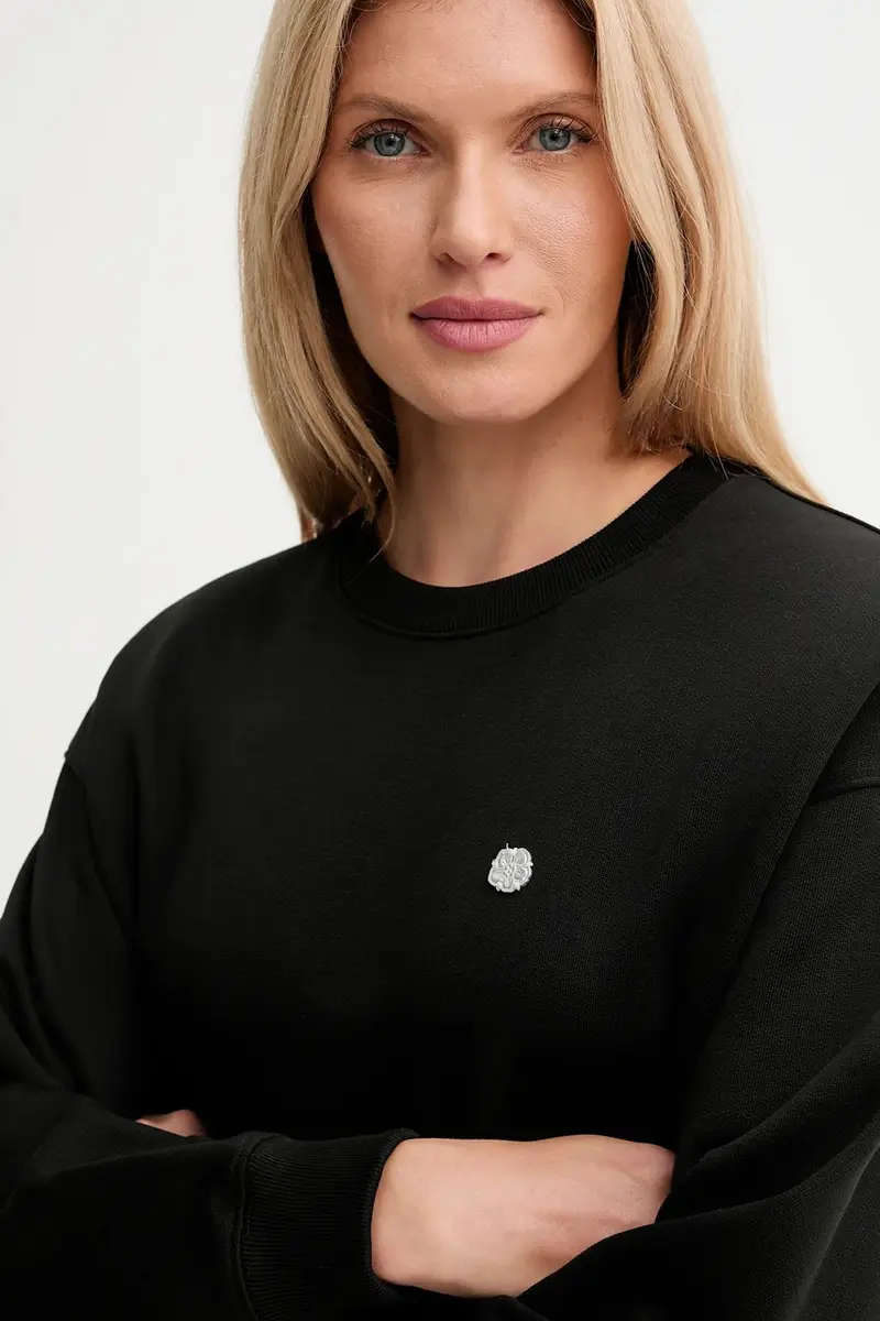 felpa in cotone donna colore nero FF62SW2564MF miniatura 4