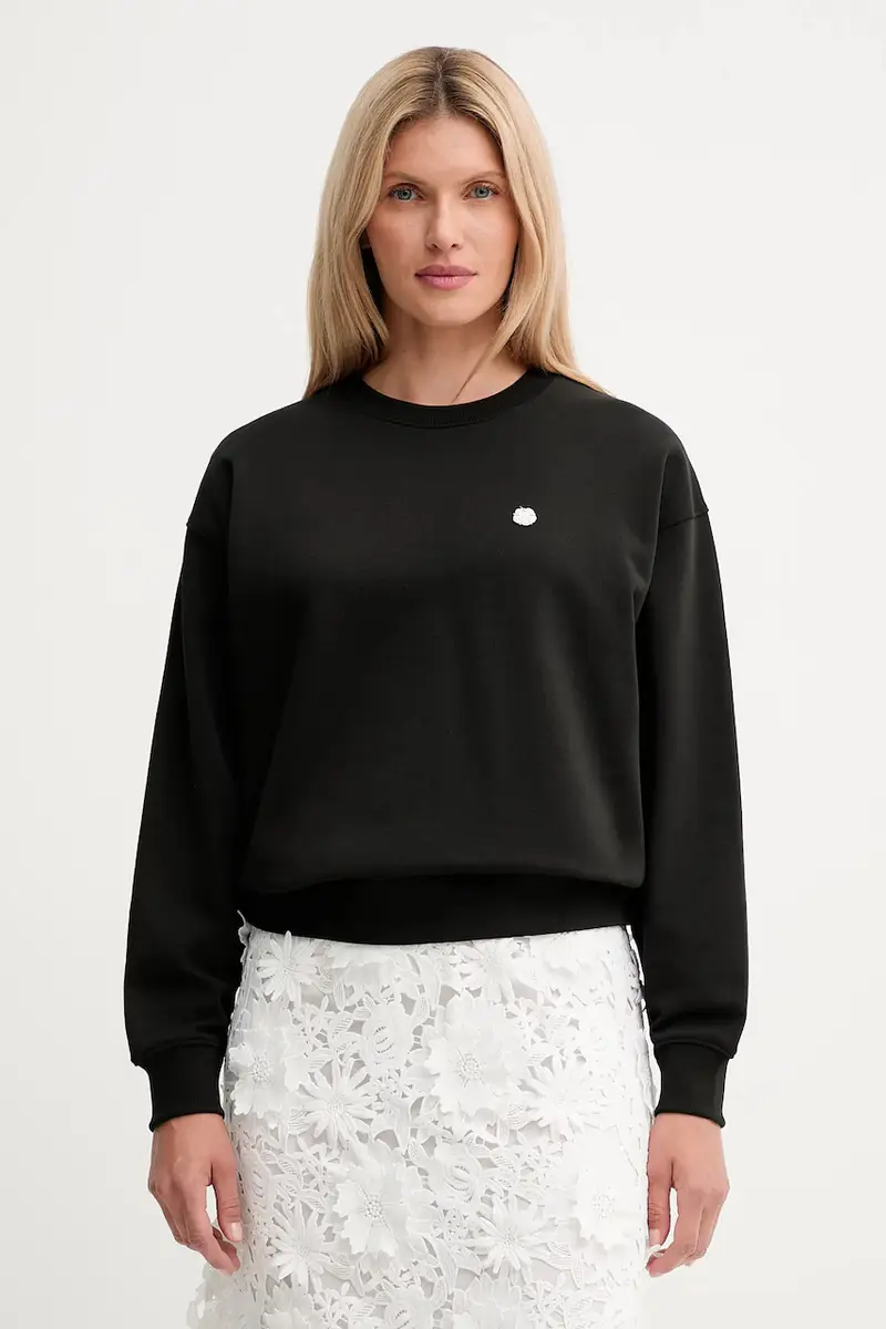 felpa in cotone donna colore nero FF62SW2564MF