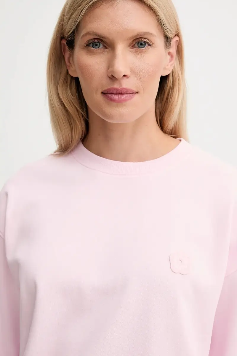 felpa in cotone donna colore rosa FF52SW1804MF miniatura 4