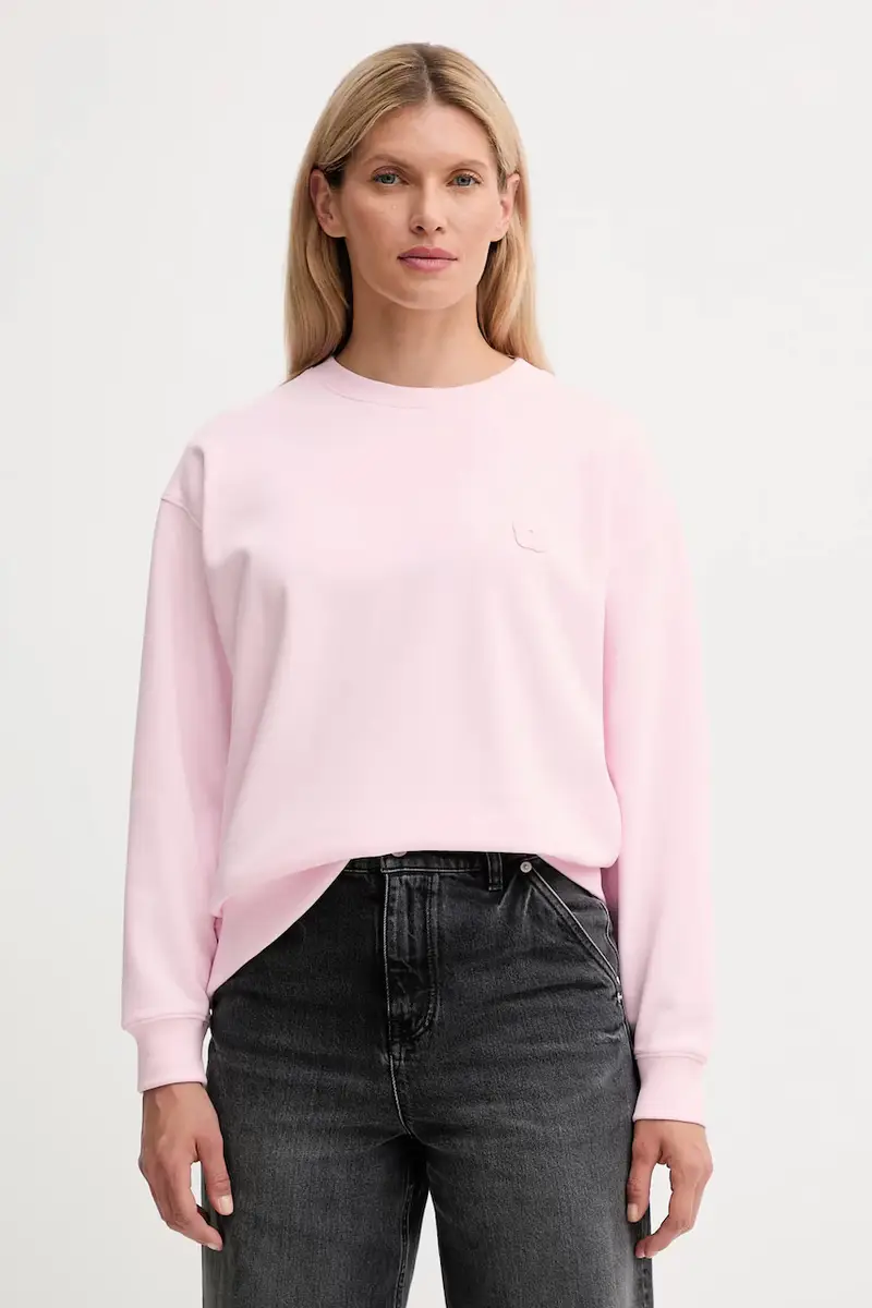 felpa in cotone donna colore rosa FF52SW1804MF