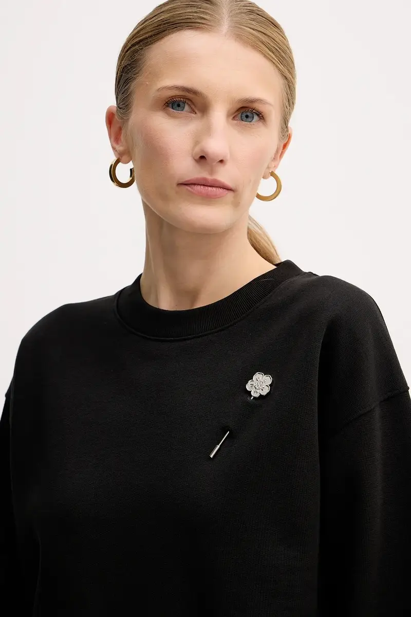 felpa in cotone Nero miniatura 4