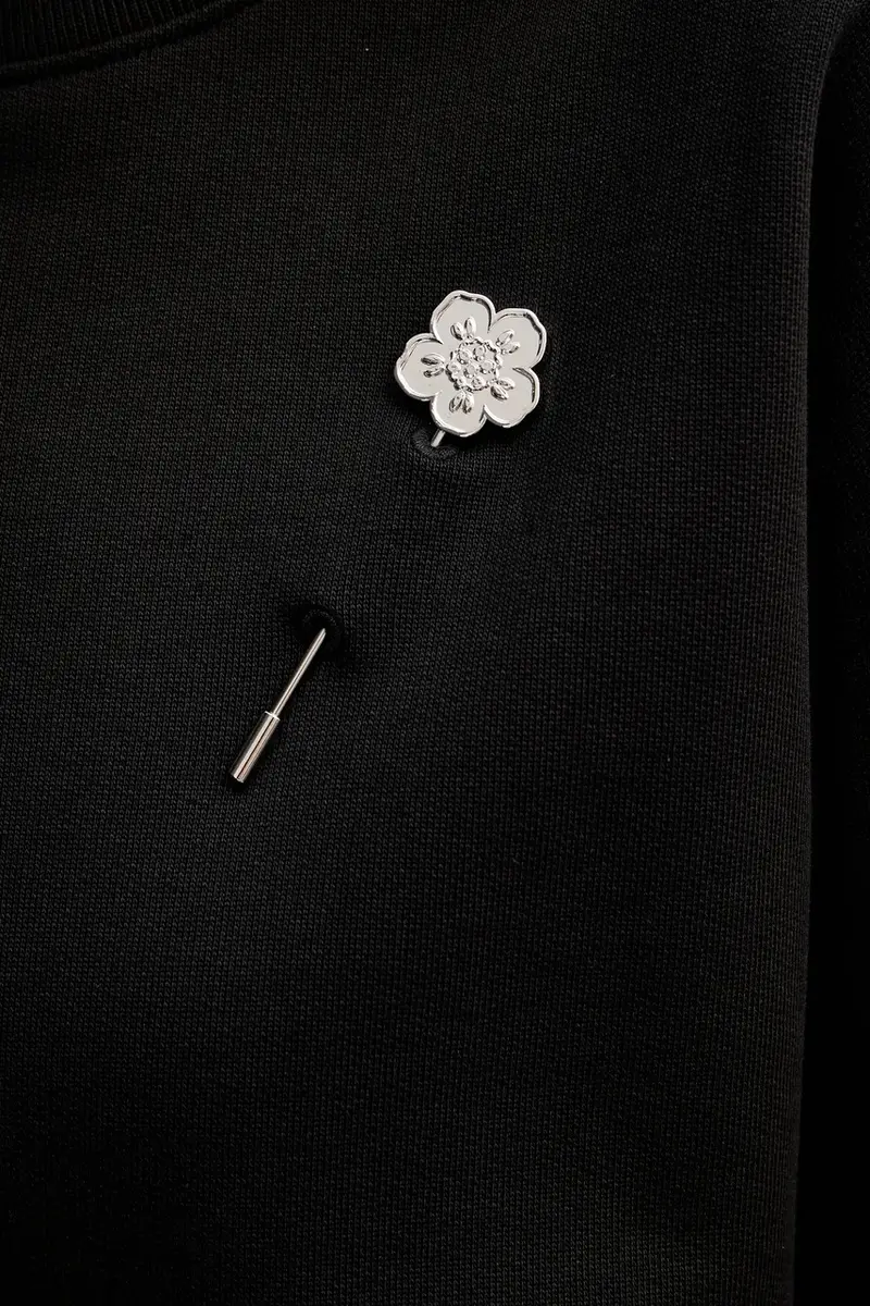 felpa in cotone Nero miniatura 5