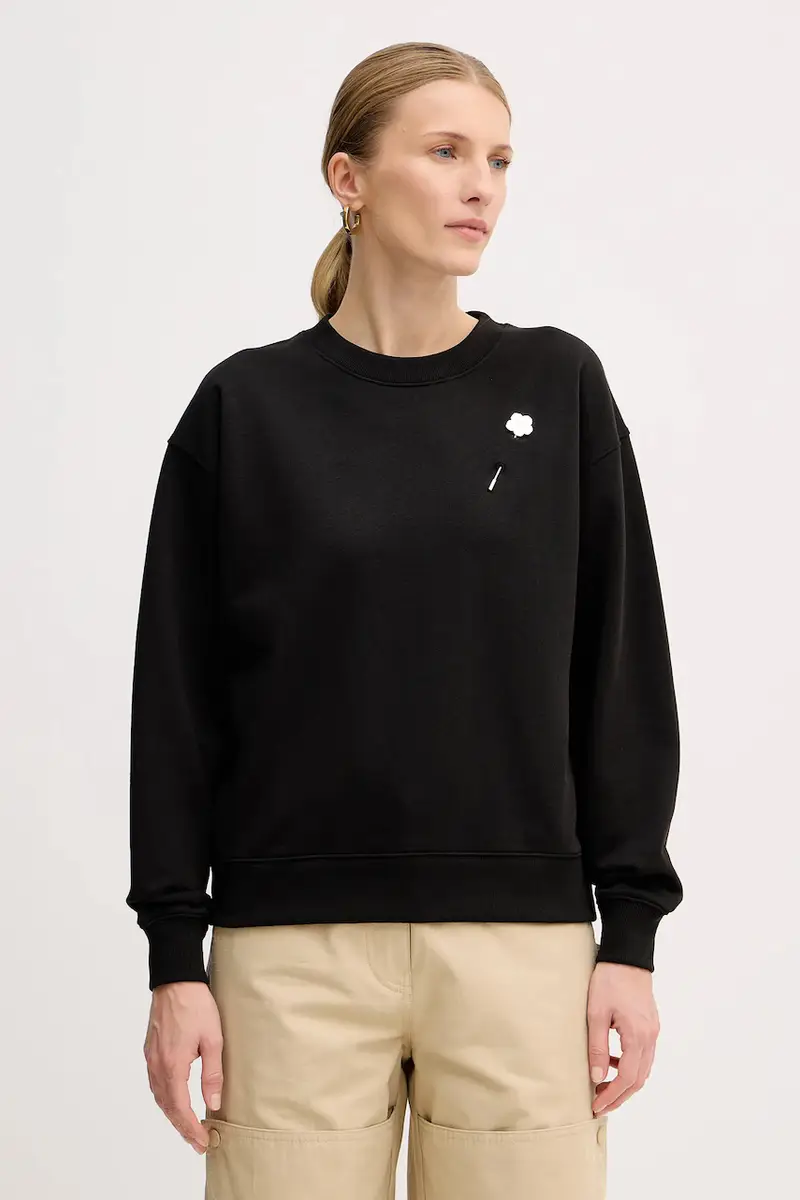 felpa in cotone Nero