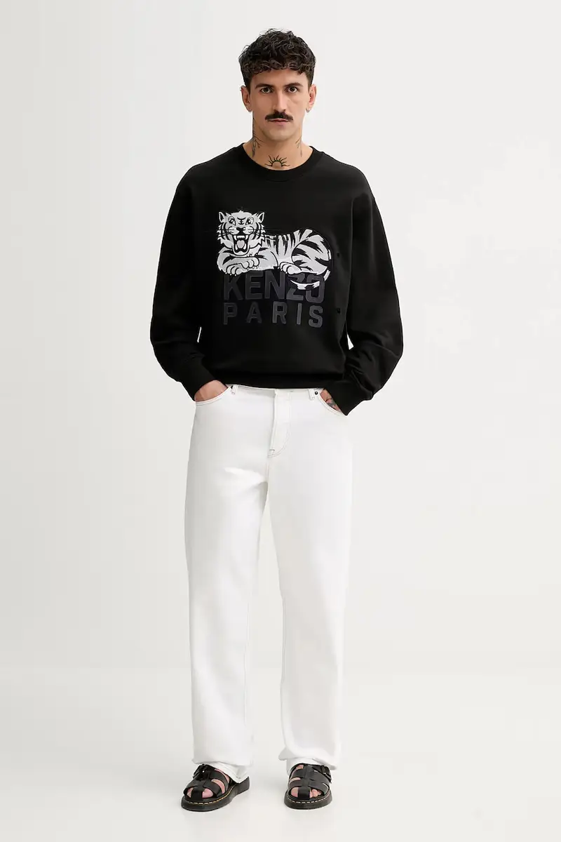 felpa in cotone Nero miniatura 2