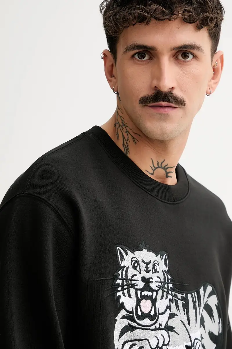 felpa in cotone Nero miniatura 4