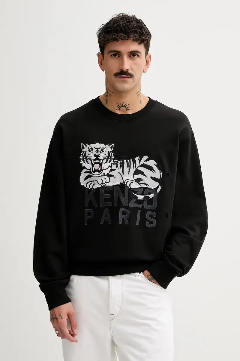 felpa in cotone Nero