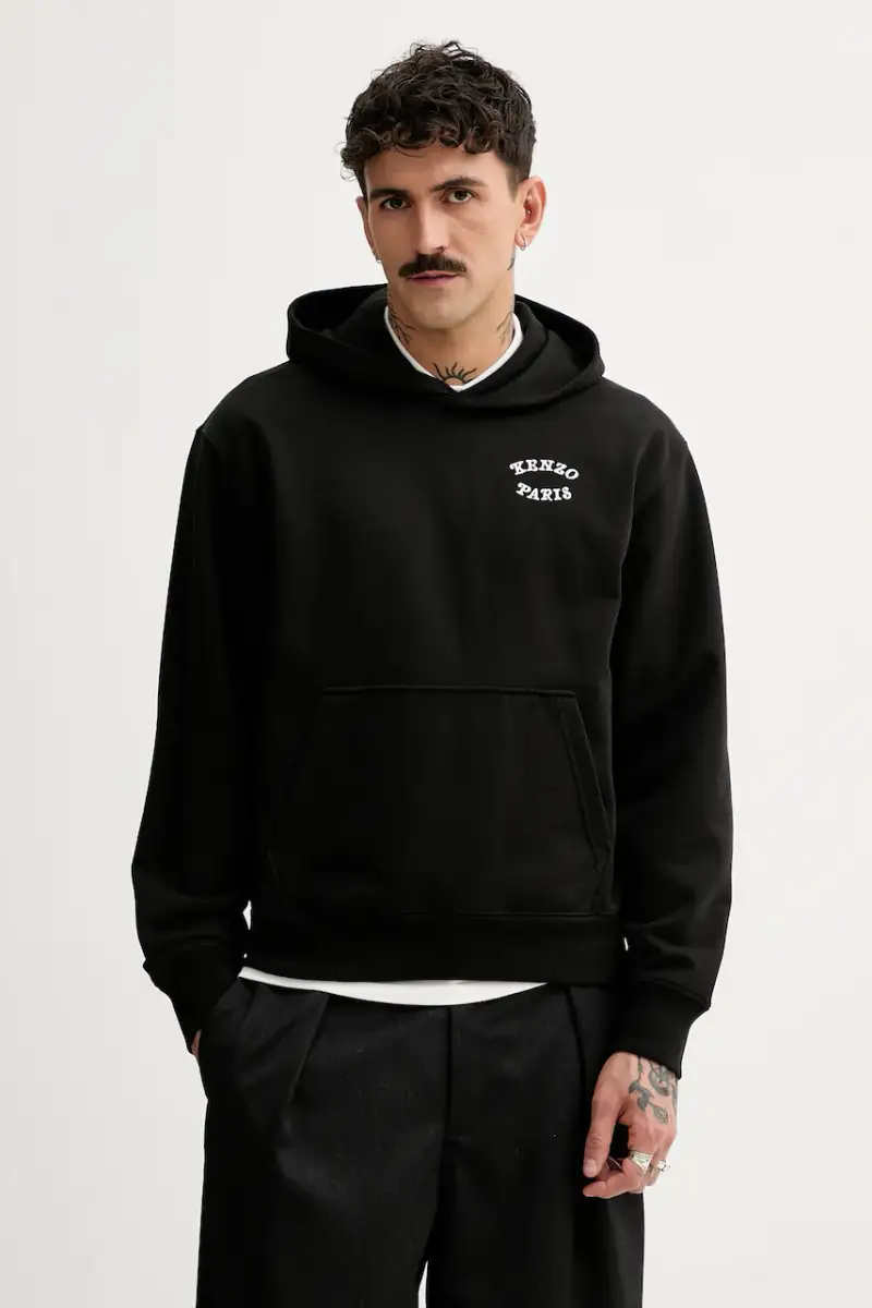 felpa in cotone Nero