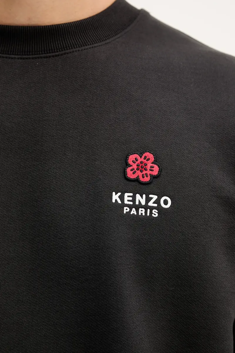 felpa in cotone uomo colore nero con applicazione FF65SW2604MC miniatura 5