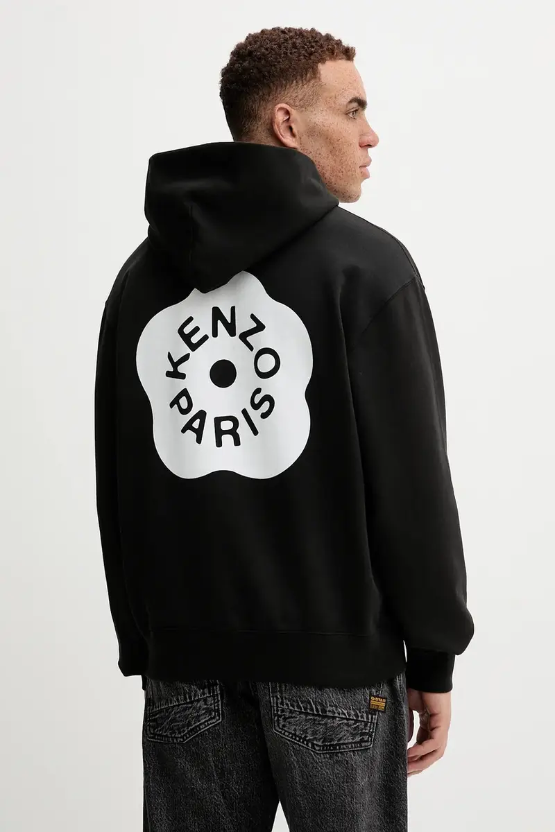 felpa in cotone uomo colore nero con cappuccio FF65HO2574MF miniatura 3