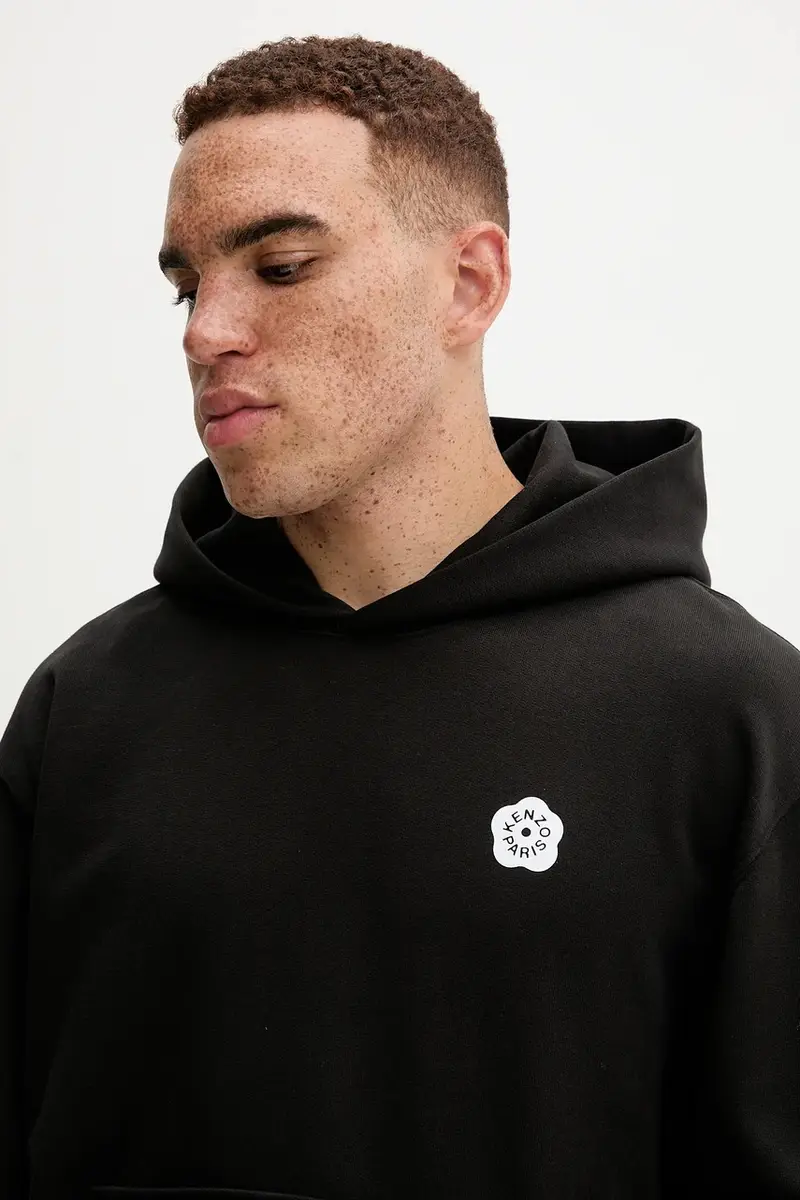 felpa in cotone uomo colore nero con cappuccio FF65HO2574MF miniatura 4