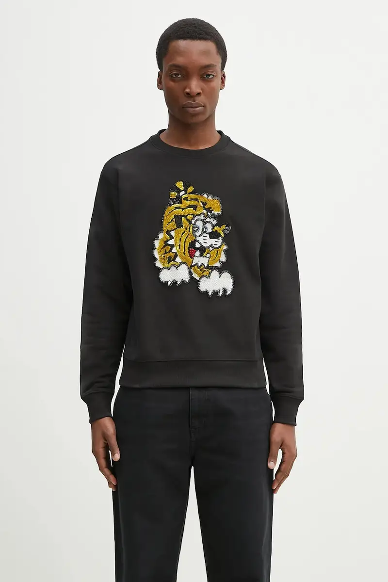 felpa in cotone x Verdy colore nero con applicazione FF58SW2764MC.99J