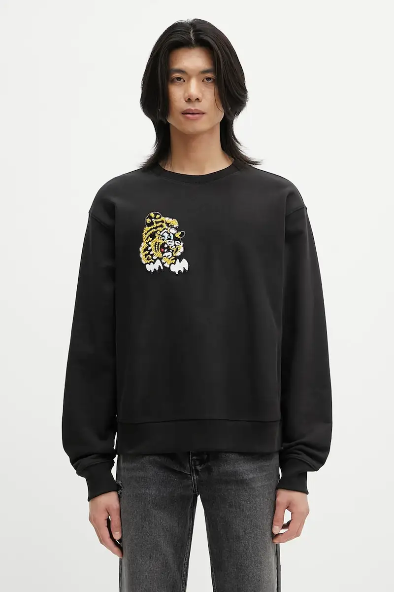 felpa uomo colore nero con applicazione FF55SW2744MC.99J