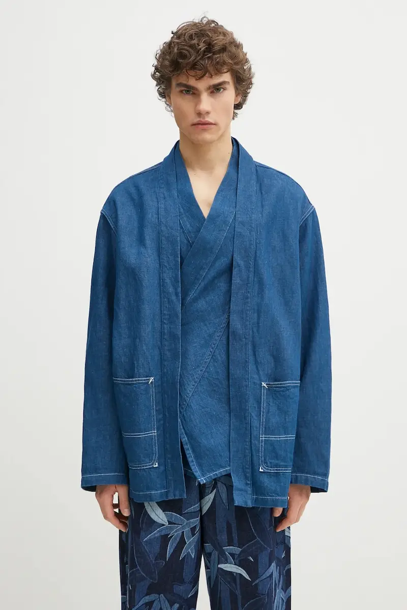 giacca con aggiunta di lino colore blu FF55DV1436T1.DM