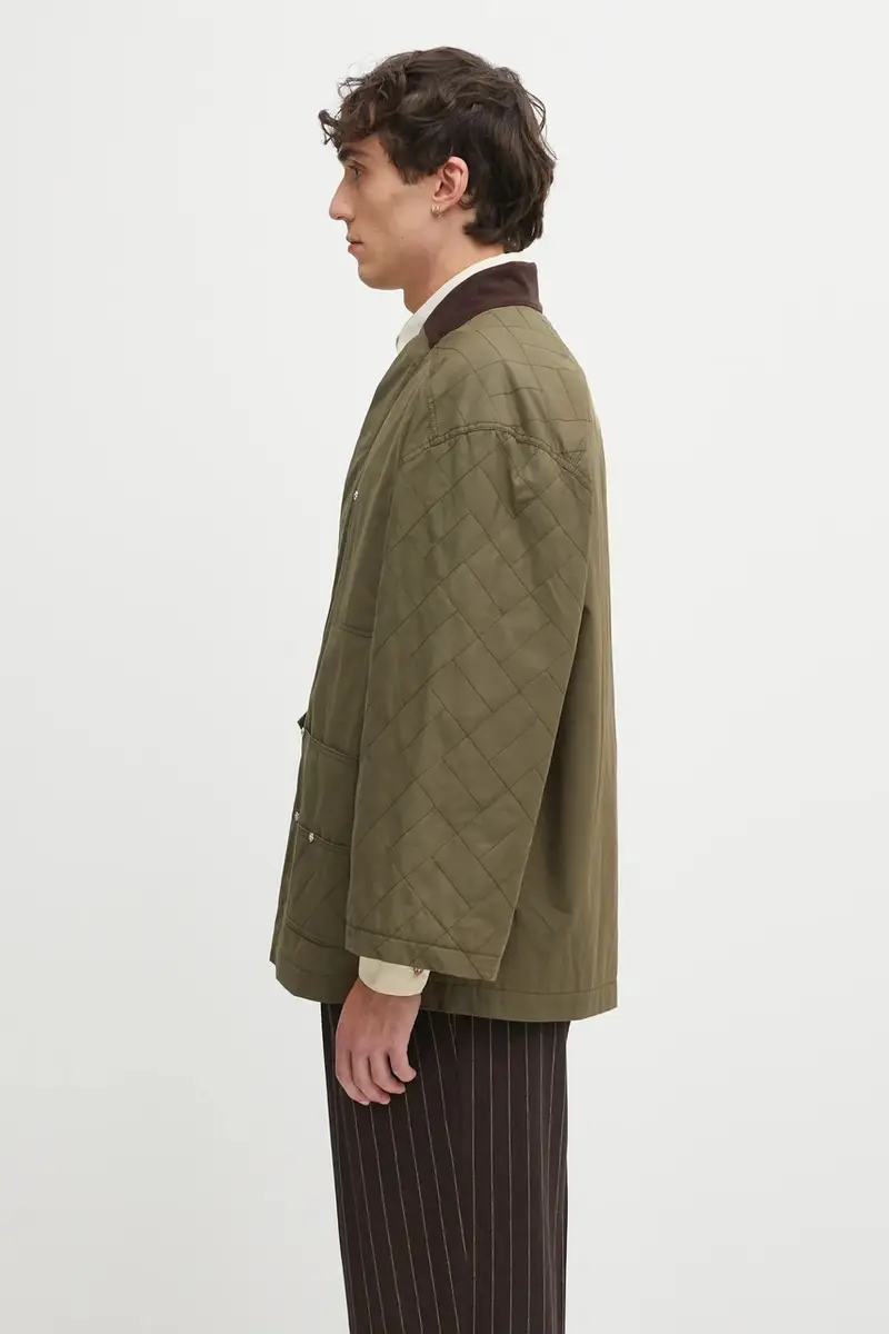 giacca in cotone Weave Kimono colore verde FF65MA1469HD miniatura 2