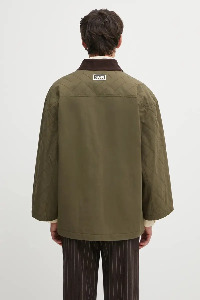 giacca in cotone Weave Kimono colore verde FF65MA1469HD miniatura 3