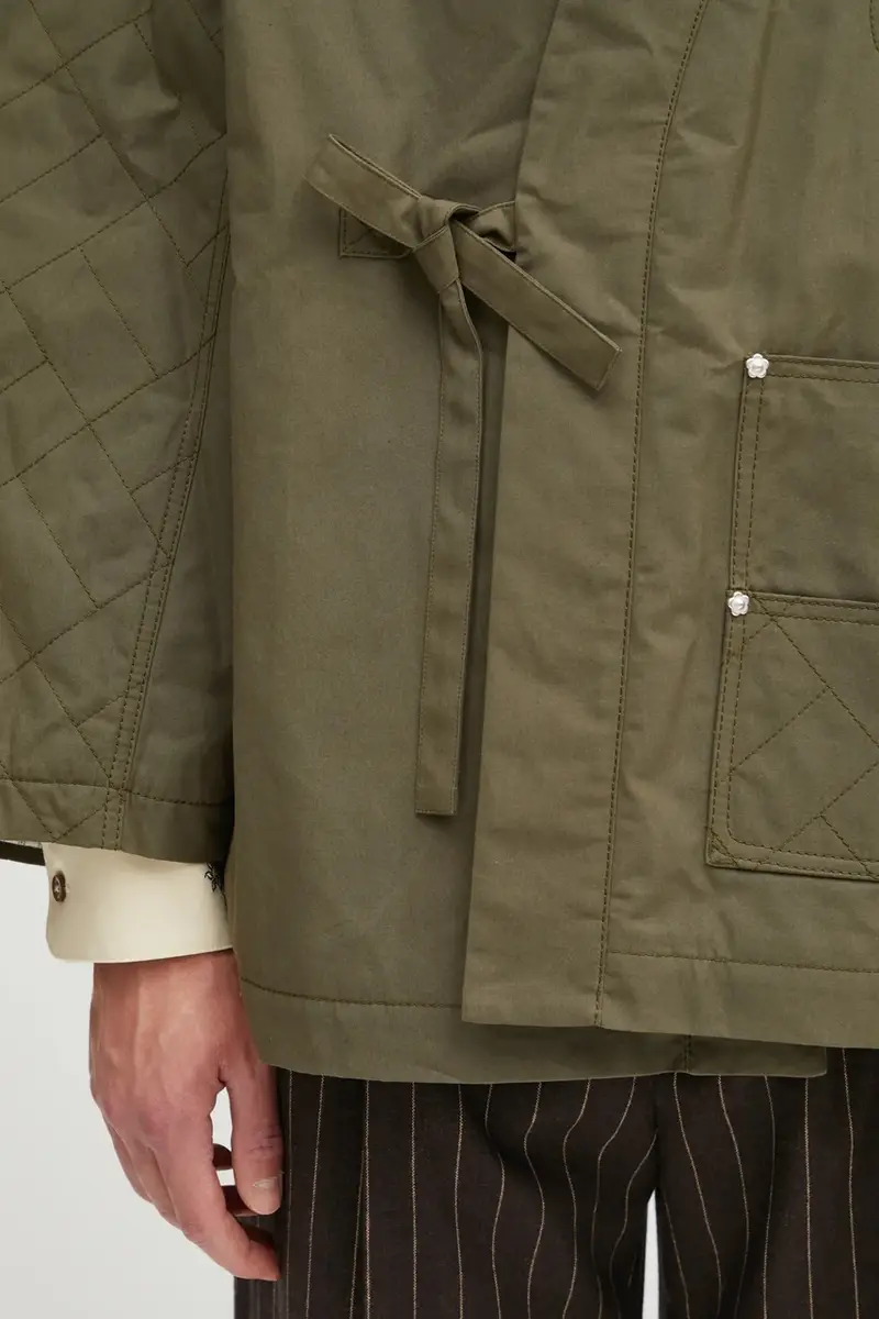 giacca in cotone Weave Kimono colore verde FF65MA1469HD miniatura 4