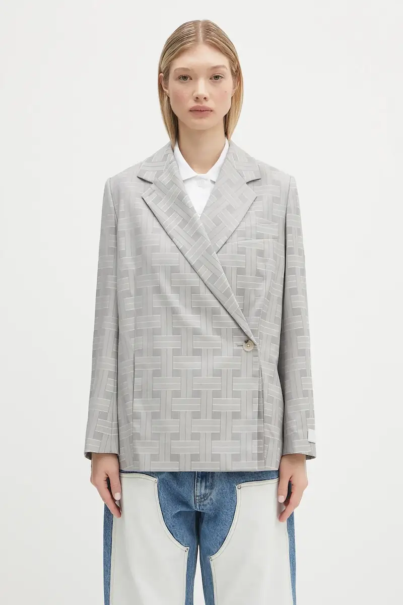 giacca in lana colore grigio FF52VE2589JW.93