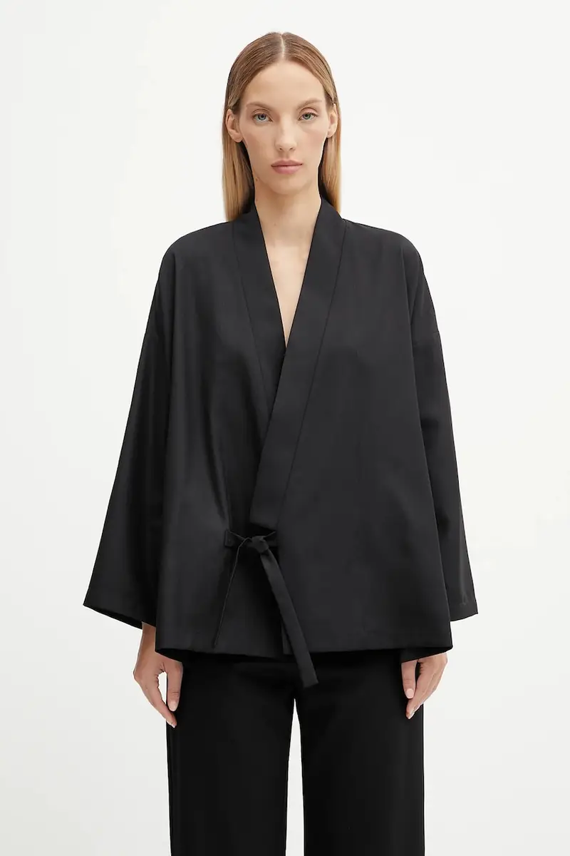 giacca in lana Kimono colore nero FF62VE2749RA