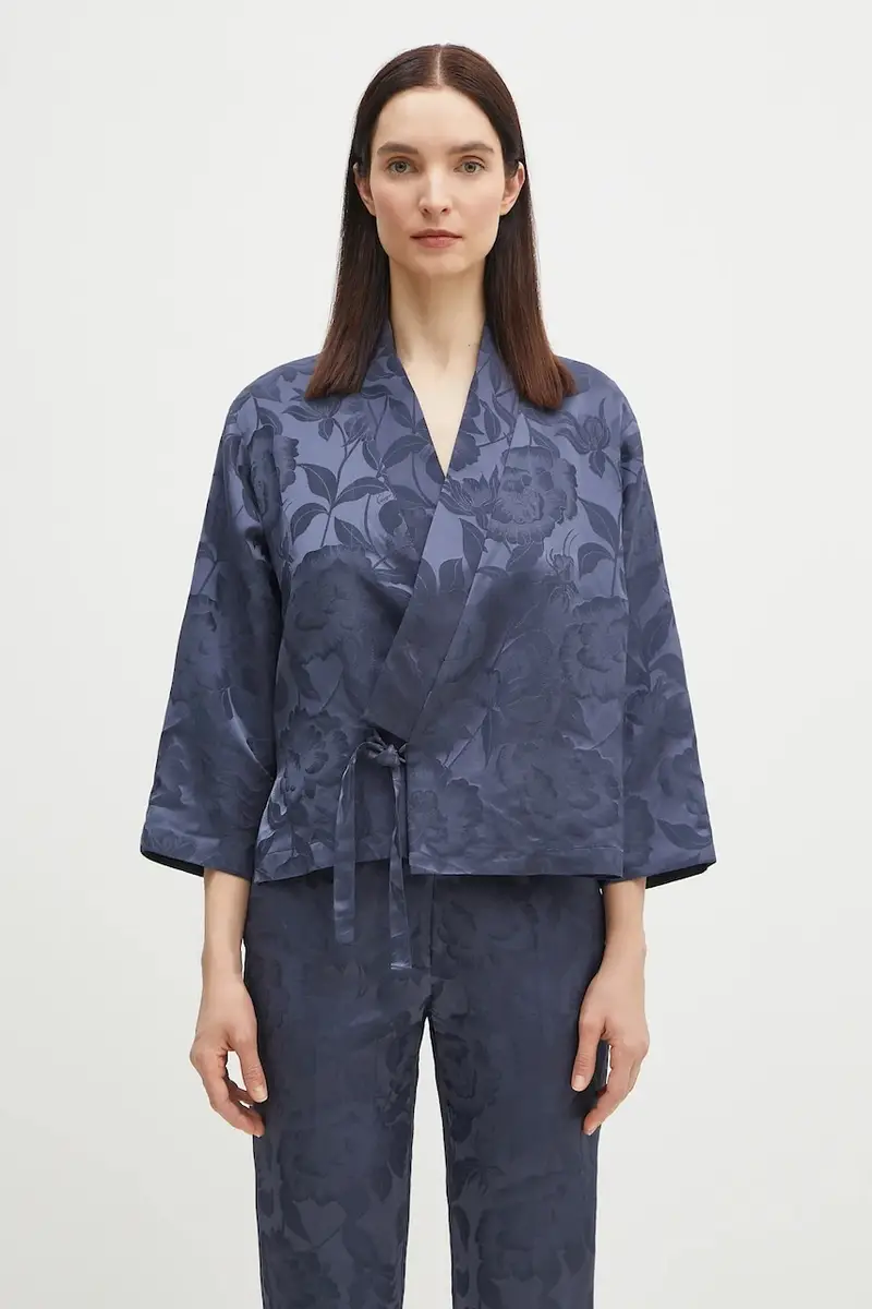 giacca in lino misto colore blu FF52VE0329JG.67