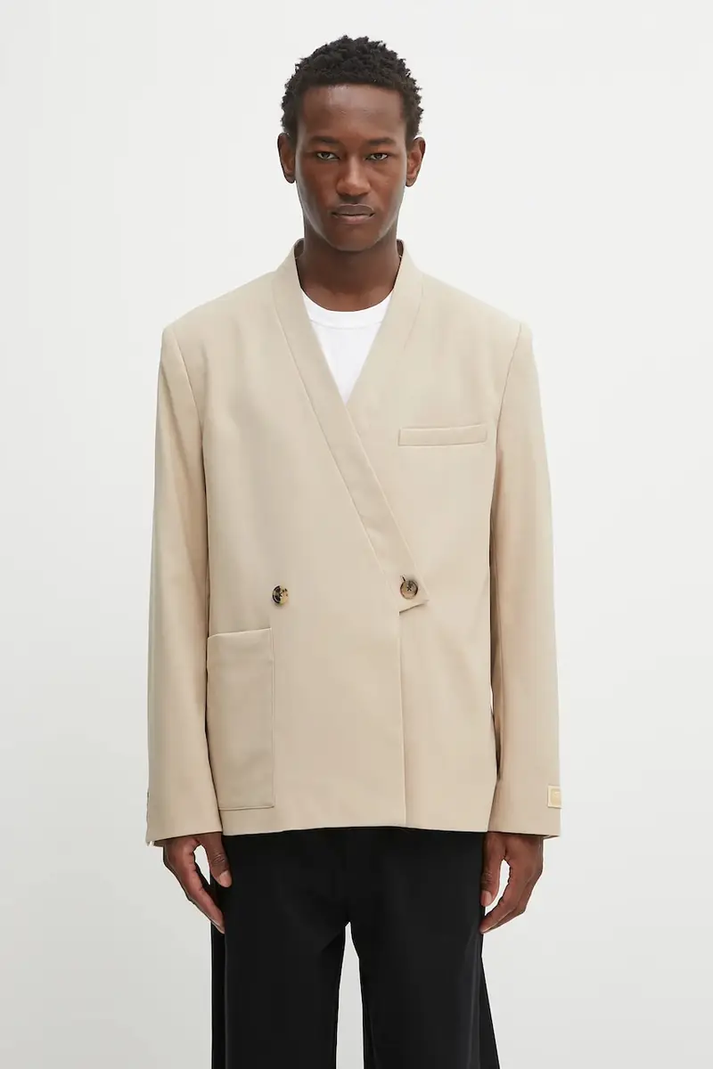 giacca in misto lana Adjusted Tailored uomo colore beige FF65VE1459RZ