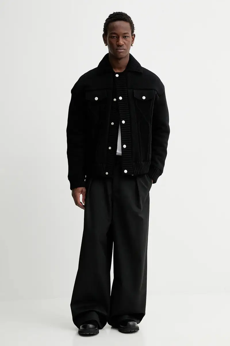 giacca Knitted Down Jacket Nero miniatura 2