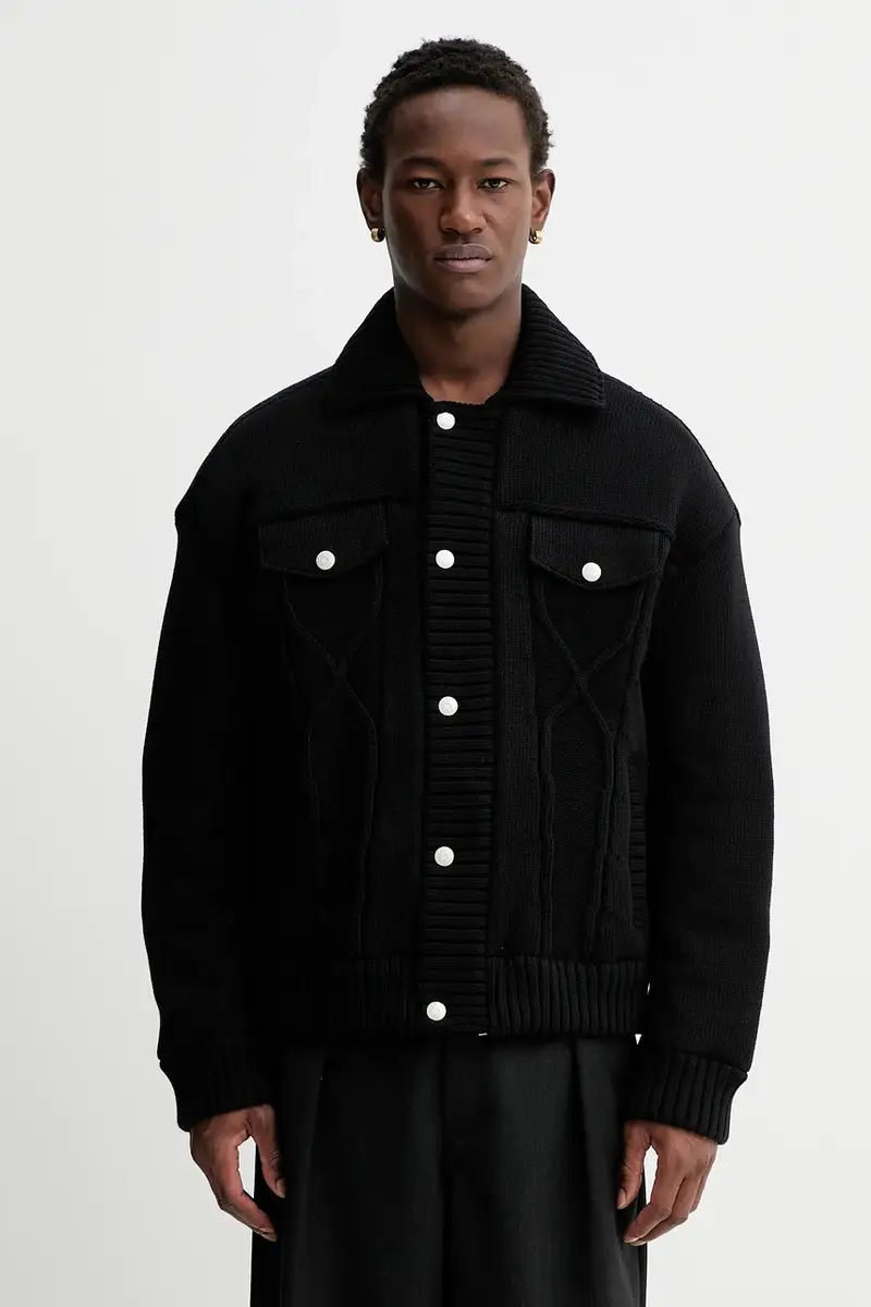 giacca Knitted Down Jacket Nero miniatura 4