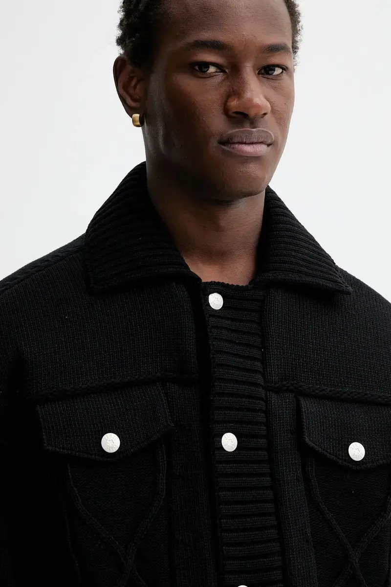 giacca Knitted Down Jacket Nero miniatura 5