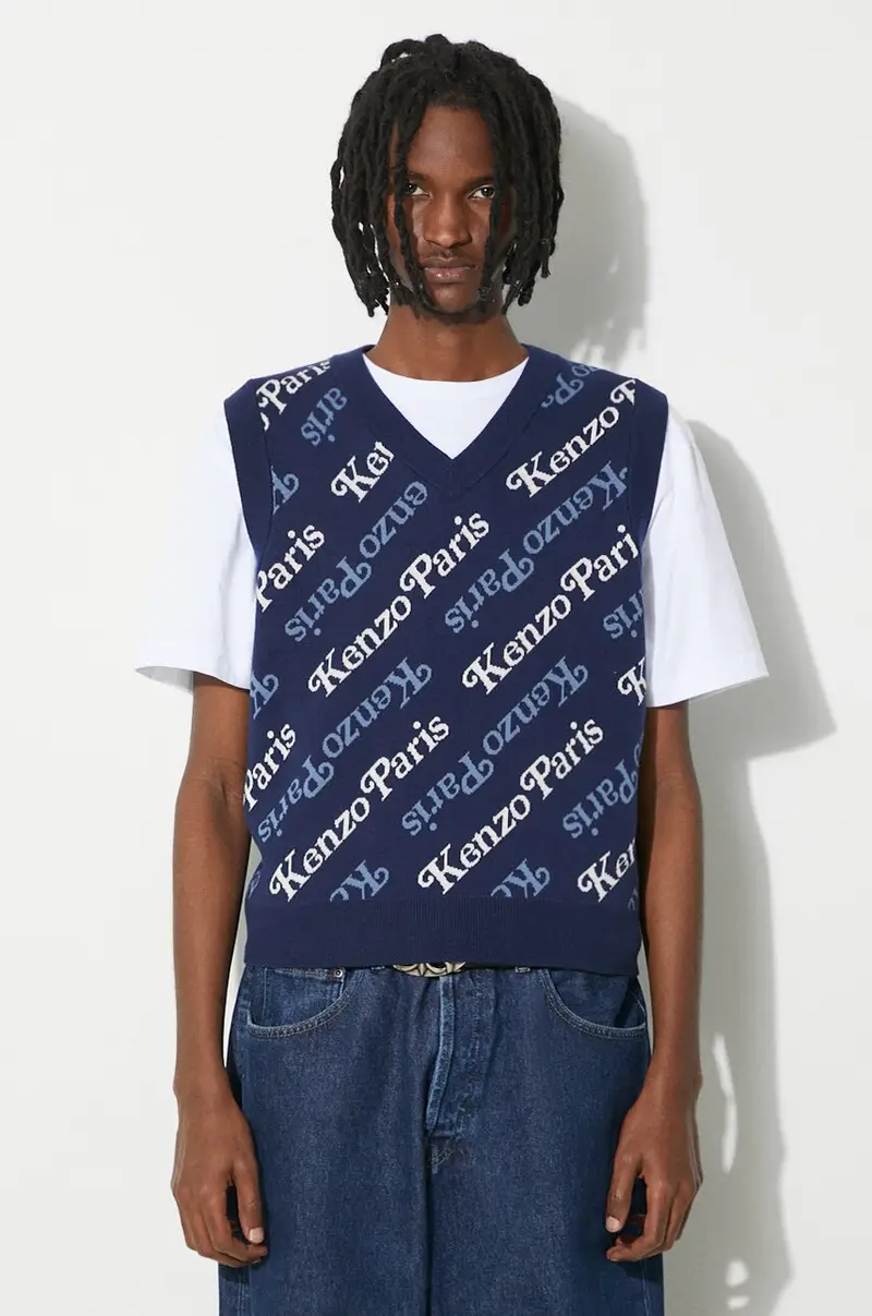 gilè con aggiunta di lana by Verdy Vest colore blu navy FE55PU4583CB.77