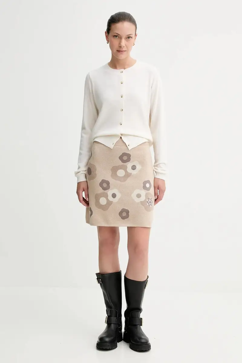 gonna in lana colore beige FF62JU6003CR miniatura 2