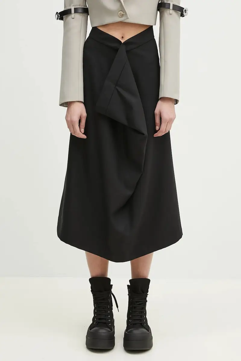 gonna in lana colore nero FF52JU3149RA.99