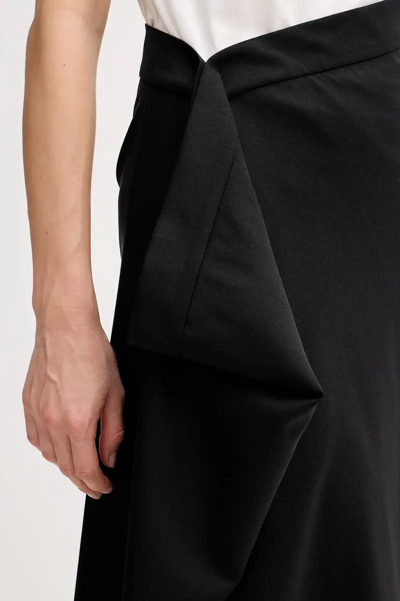 gonna in lana Nero miniatura 4