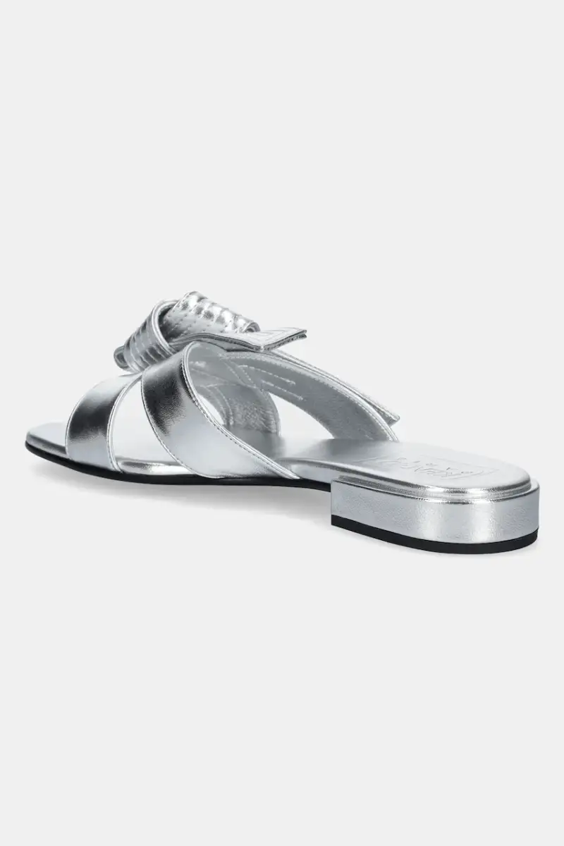 infradito in pelle Mule Argento miniatura 3