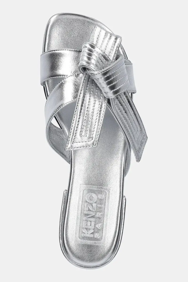 infradito in pelle Mule Argento miniatura 4