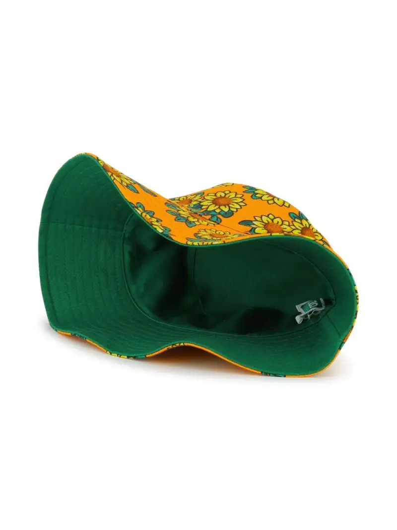 Cappello pescatore fantasia girasoli reversibile Arancio miniatura 3