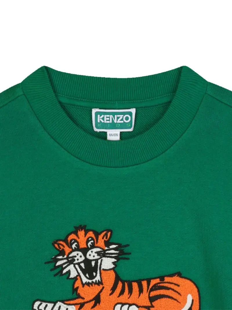 Felpa verde con grafica Tiger miniatura 3