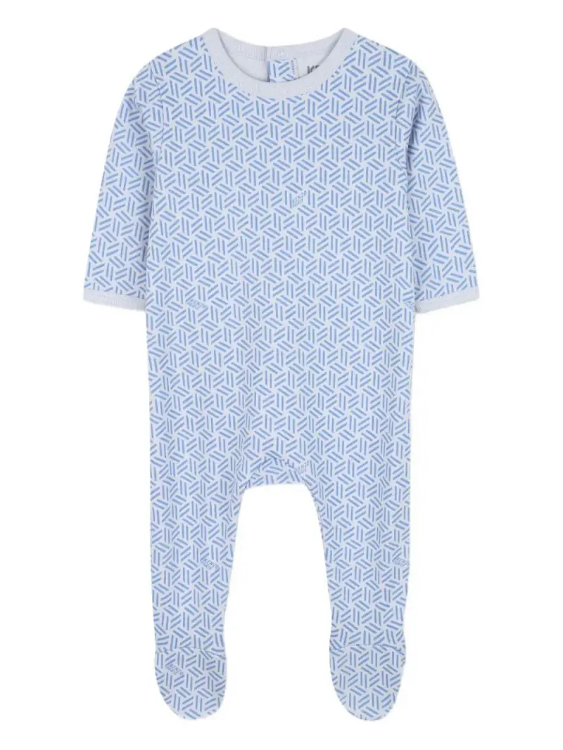 Pigiama con Stampa Geometrica All-Over Blu cielo miniatura 3