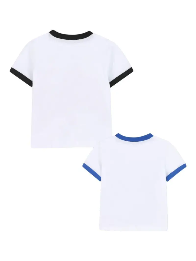 Set di Due T-shirt con Stampa Tigre e Logo Bianco Nero