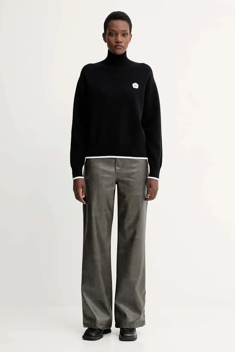 maglione con lana colore nero FF62PU7183LF miniatura 2