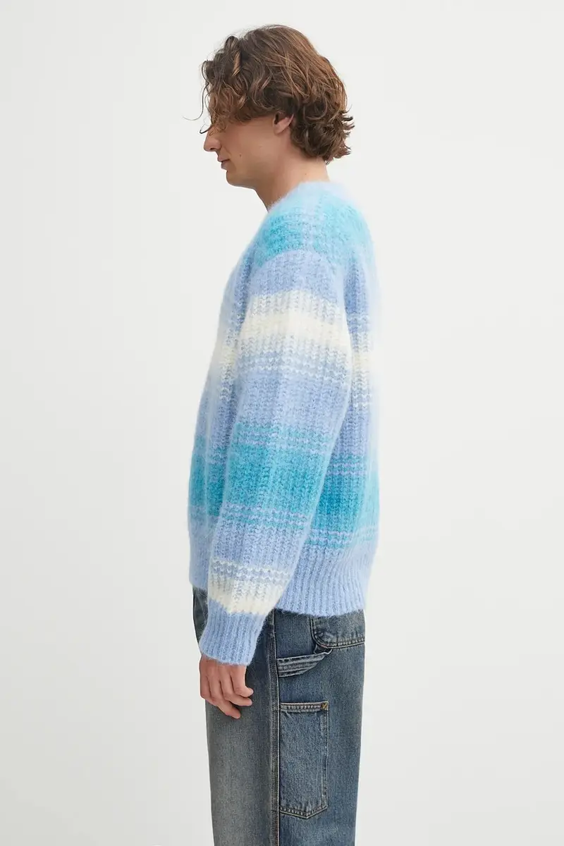 maglione con lana Speed Stripe Jumper colore blu FF65PU7653CG miniatura 2