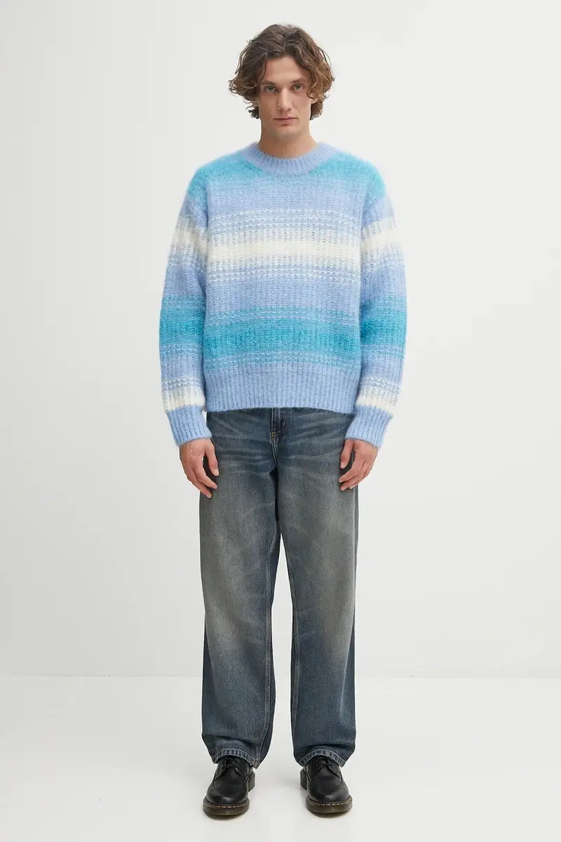 maglione con lana Speed Stripe Jumper colore blu FF65PU7653CG miniatura 5