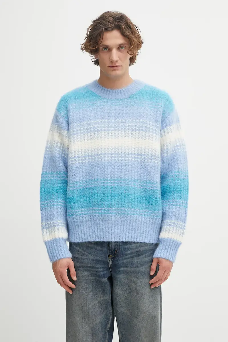 maglione con lana Speed Stripe Jumper colore blu FF65PU7653CG
