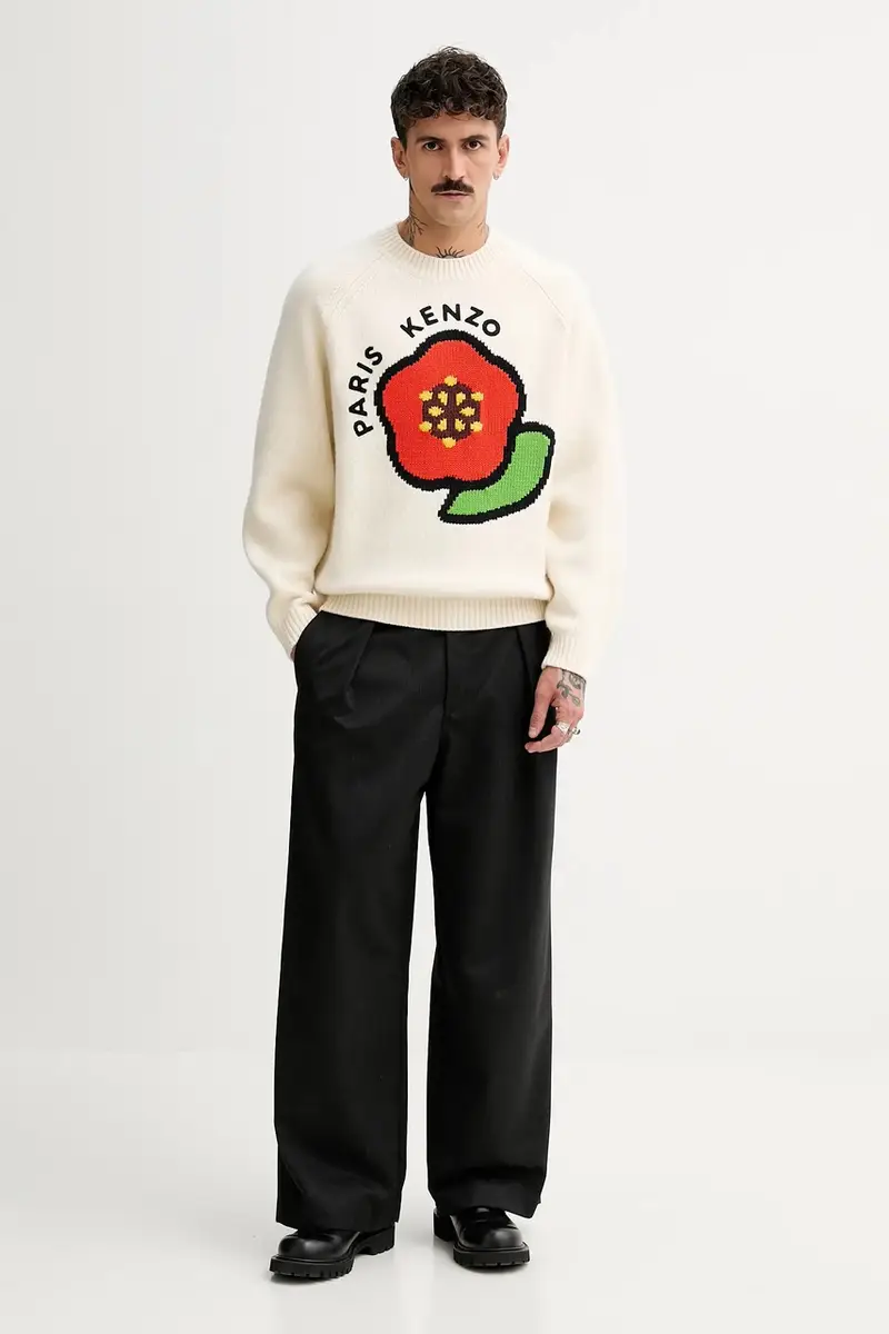 maglione in lana Pop Beige miniatura 2