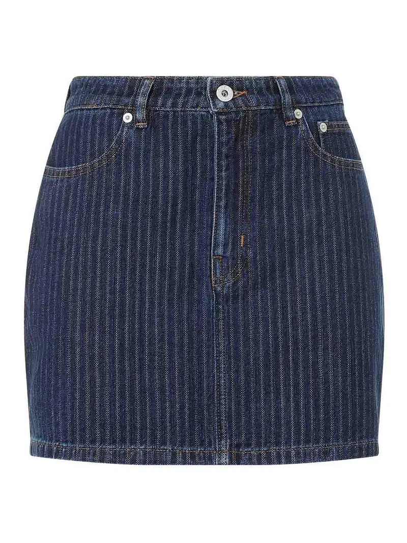 Mini gonna jacquard spogliata Blu