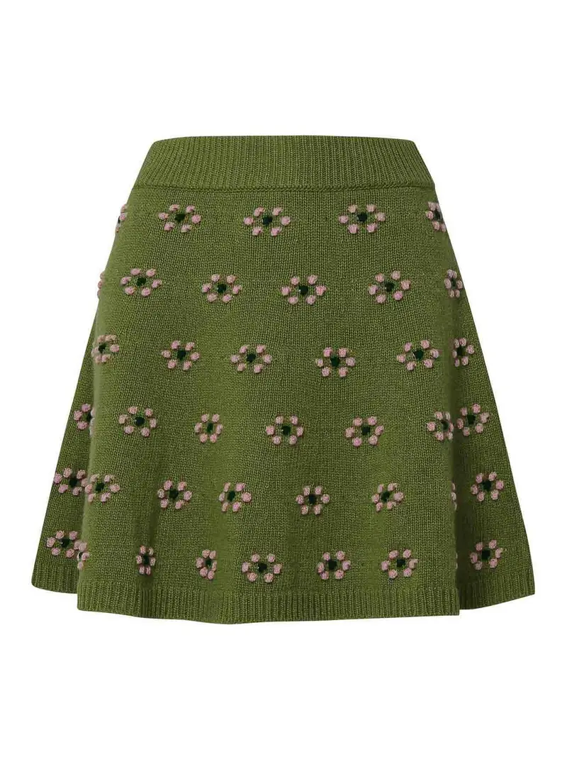 Minigonna in lana verde